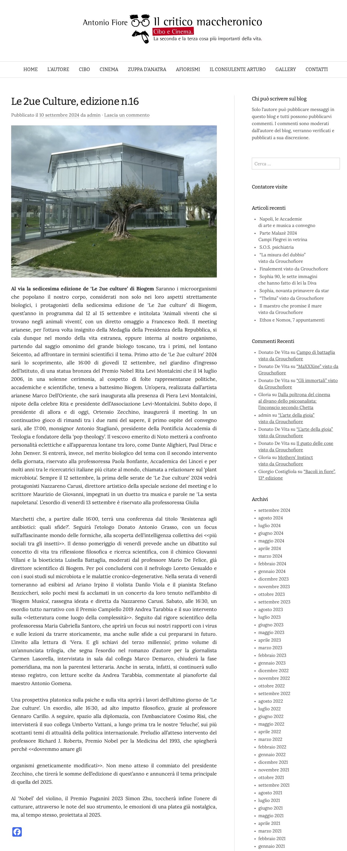 Le 2ue Culture, edizione n.16